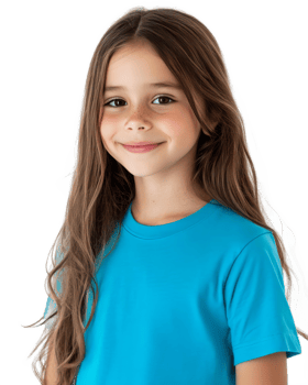 Cheerful Young Girl with Bright Smile in Studio Portrait png