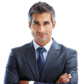 Portrait of a Confident Successful Businessman in a Pinstripe Suit png