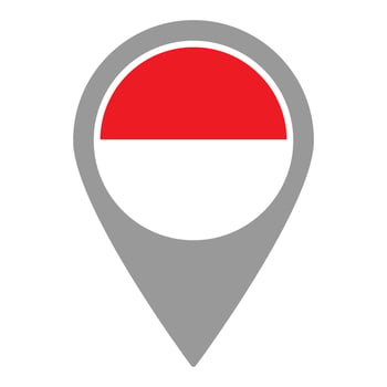 Indonesia flag location pin, flag application, Flag on Location Pin, map pointer, illustration. vector