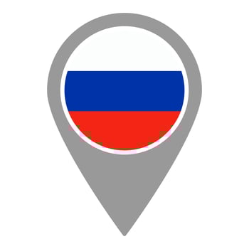 Russia flag location pin, flag application, Flag on Location Pin, map pointer, illustration. vector