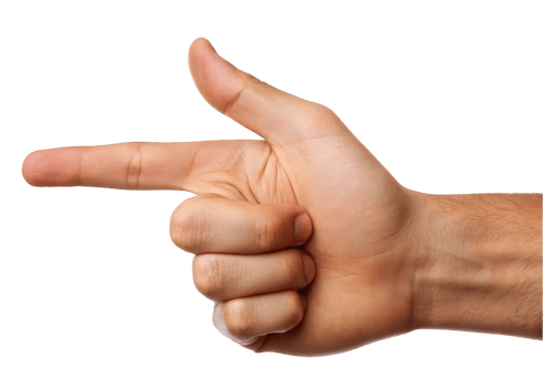 Hand gesture pointing, gun shape. png