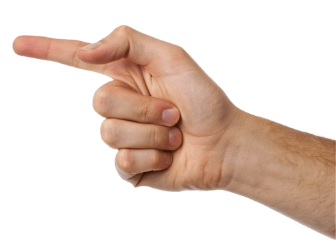 Hand gesture pointing to the left. png