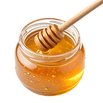 Honey in a jar with honey dipper png