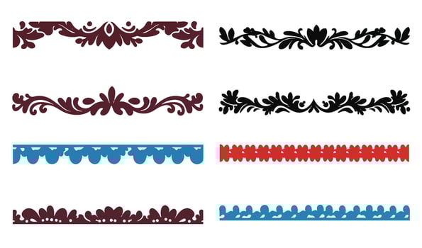 Border Elements Set with Decorative Pattern Borders for Classic Design Needs vector