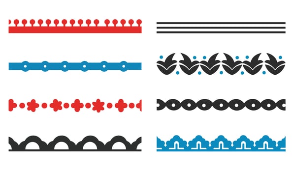 Decorative Pattern Borders and Ornamental Border Design Collection for Graphic Use vector