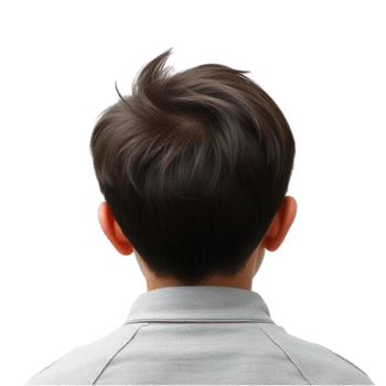 A boy's back view with his hair back png