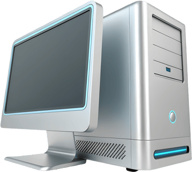Digital computer icon with sleek design for technology interfaces. . png