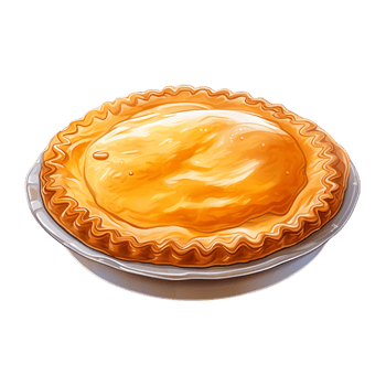 Golden baked pie with a flaky crust png