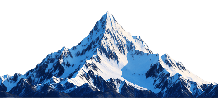 Majestic Snowcapped Mountain Peak in Breathtaking Wilderness Landscape png