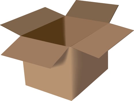 An open cardboard box on a white background vector