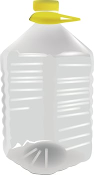 A plastic jug with a yellow lid vector