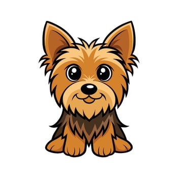 Charming Yorkshire Terrier Illustration for Dog Lovers. Cartoon Art Animal Illustration vector