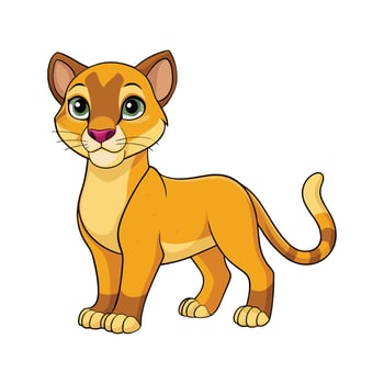 Engaging African Golden Cat Art. Cartoon Art Animal Illustration vector