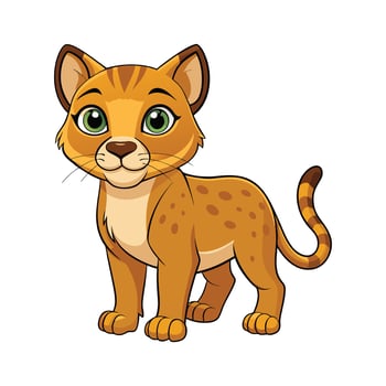 Charming African Golden Cat Design. Cartoon Art Animal Illustration vector
