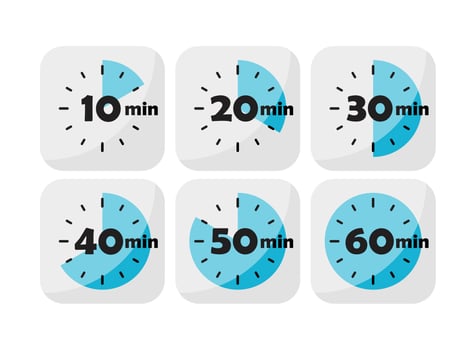 Four different time icons on a white background vector