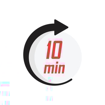 A clock with a 10 minute icon vector