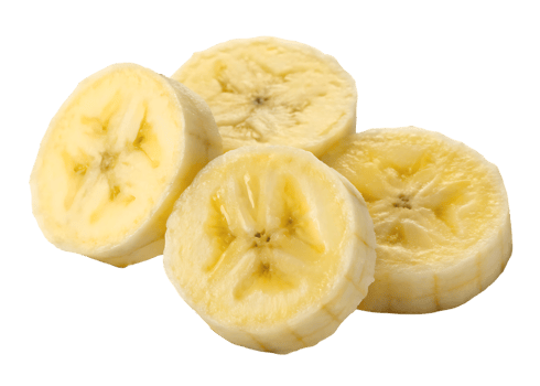 Sliced ripe bananas, close up view. png