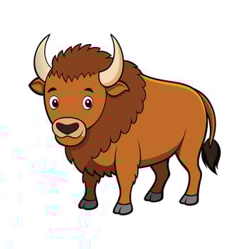 Engaging American Bison Art for Creatives. Cartoon Art Animal Illustration vector