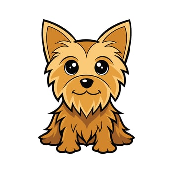Distinct Australian Silky Terrier Art. Cartoon Art Animal Illustration vector
