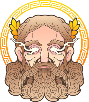 antique greek god zeus vector