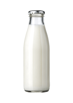 Glass bottle of fresh milk. png