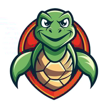 Minimalist Logo Illustration of a Turtle Mascot vector