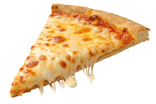 A slice of delicious cheese pizza with melted cheese. png