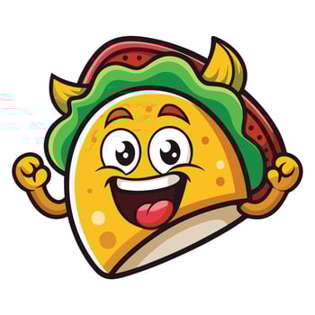 Vibrant Logo Illustration of a Cartoon Taco Mascot vector