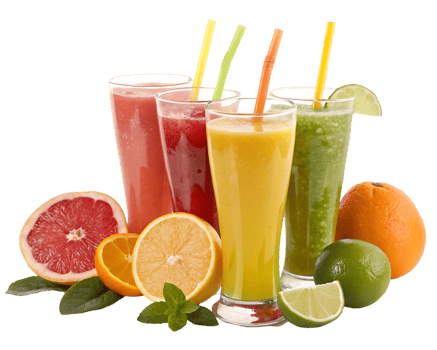 Assortment of delicious and refreshing fruit smoothies. png