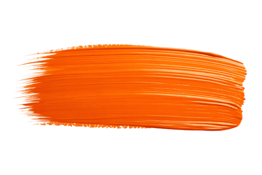 Orange paint brush stroke texture. png