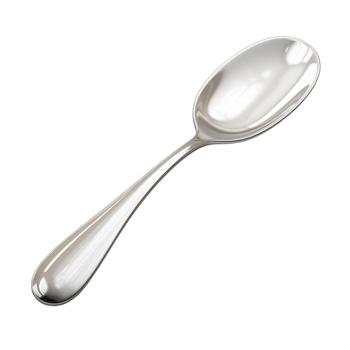 Stainless steel spoon with a smooth, reflective surface png