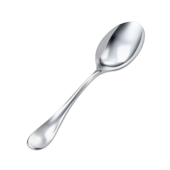 Silver spoon with a polished surface and a sleek, modern handle png