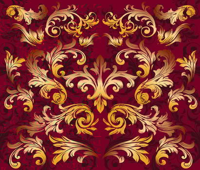 ORNATE GOLD ACANTHUS vector