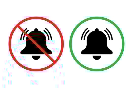 Notifications No Sign And Green Circle vector