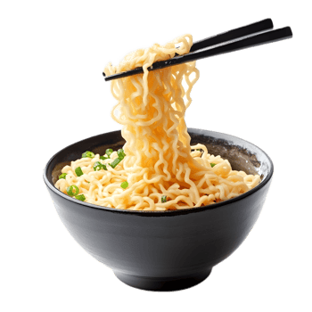 Steaming hot noodle bowl with chopsticks served in traditional Japanese style png