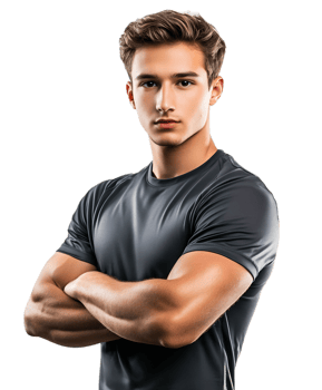 Portrait of Fit Young Sporty Man with Confident Expression png
