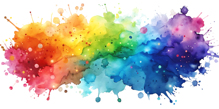 Rainbow watercolor splash background png