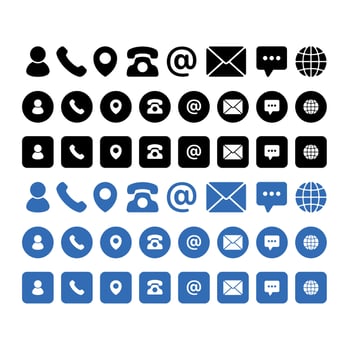Contact Us Buttons Big Set vector