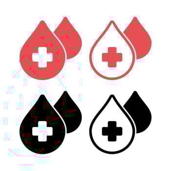 Medical Droplets Double Drops Set vector