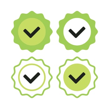 Check Mark Sticker Set vector