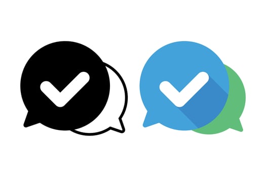 Check Mark Message Bubbles vector
