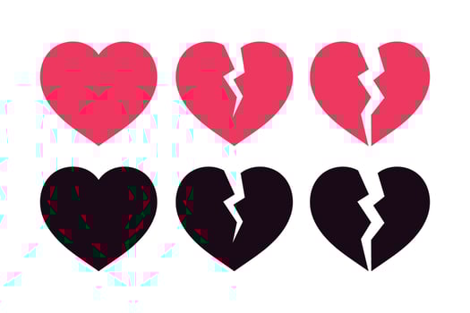 Heart And Broken Hearts Set vector