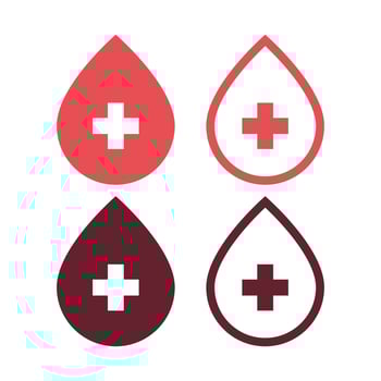Droplet With Medical Plus Set vector