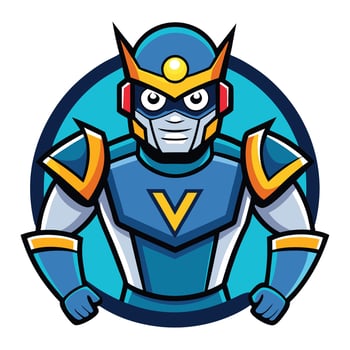 Illustration of a Robot Mascot Cartoon in a Stylized Design vector
