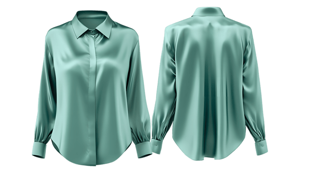 a green blouse with a button down collar png