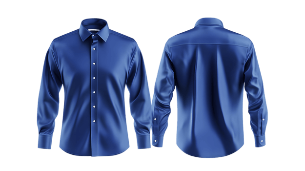 blue shirt mockup on transparent background png