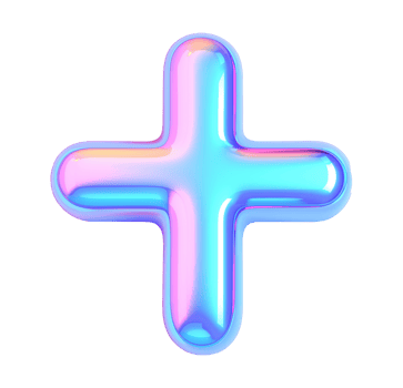 Neon iridescent plus symbol with futuristic effect transparent image. Healthcare. First aid emergency sign isolated cutout 3d render. Medical logo cut out clipart design element png