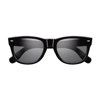 Stylish black sunglasses with a modern frame and reflective lenses png