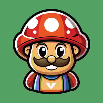 Whimsical Mushroom Mascot Cartoon Illustration with Style vector
