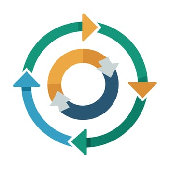 Elegant Agile Project Management Icon with Circular Process vector